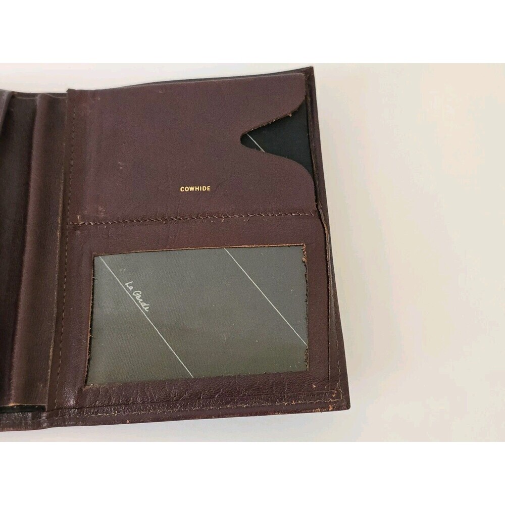 La Garde By Rofs Vintage Brown Leather Cowhide Wallet Bifold Card Holder - Picture 7 of 9